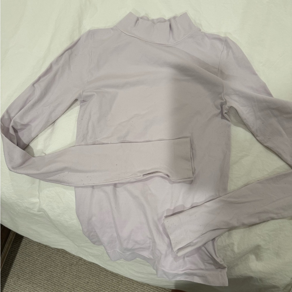 Free people intimately long sleeve lavender shirt with thumb holes